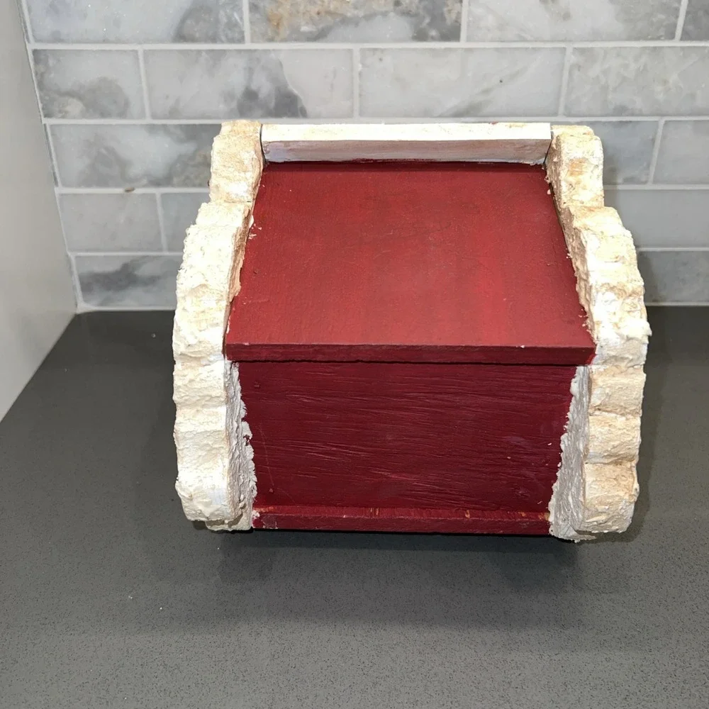 Wooden handmade faux Santa Claus Birdcage